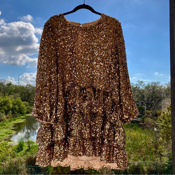 Dress Gold Antonio Melani Size 14 NWT